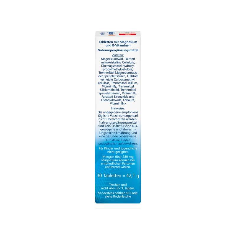 Doppelherz aktiv Magnesium 400, B1+B6+B12+Folsäure, 30 Tabletten