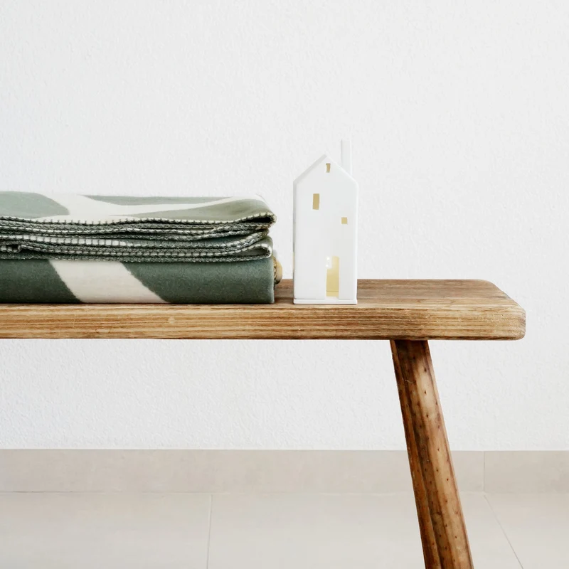 RIEMA Kuscheldecke XL BJÖRK aus recycelter Baumwolle - Übergröße 150x230 - grün