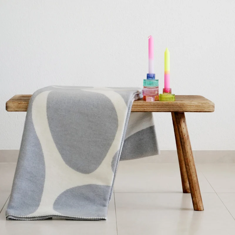 RIEMA Kuscheldecke XL BJÖRK aus recycelter Baumwolle - Übergröße 150x230 - grau