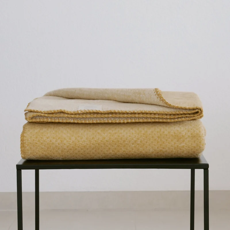 RIEMA Kuscheldecke EMMA aus 100% Bio-Baumwolle (kbA) gelb