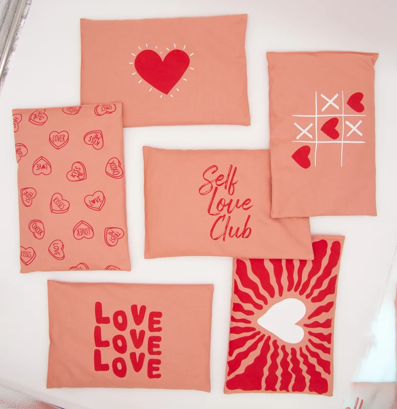 Kirschkernkissen 30x20cm, Tic Tac Toe, Blush