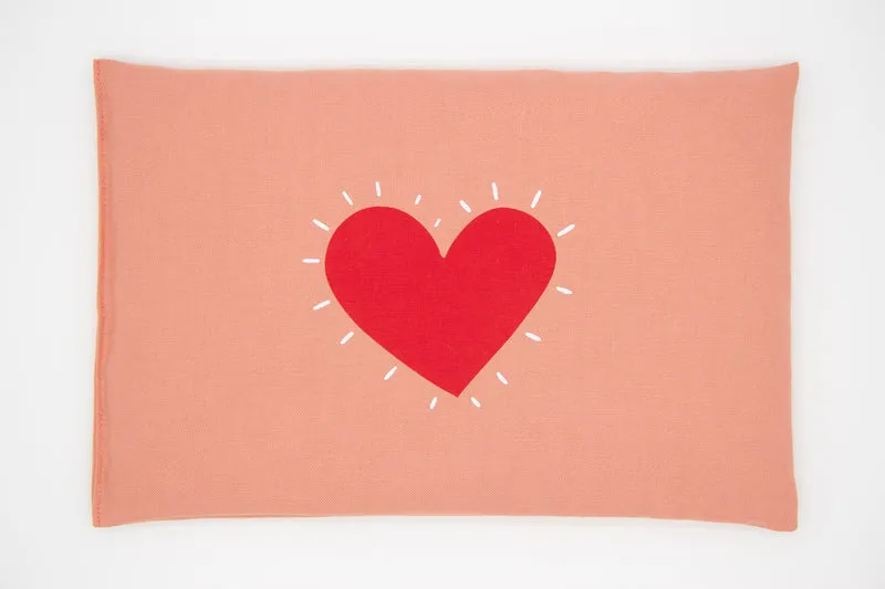 Kirschkernkissen 30x20cm, Herz rot, Blush