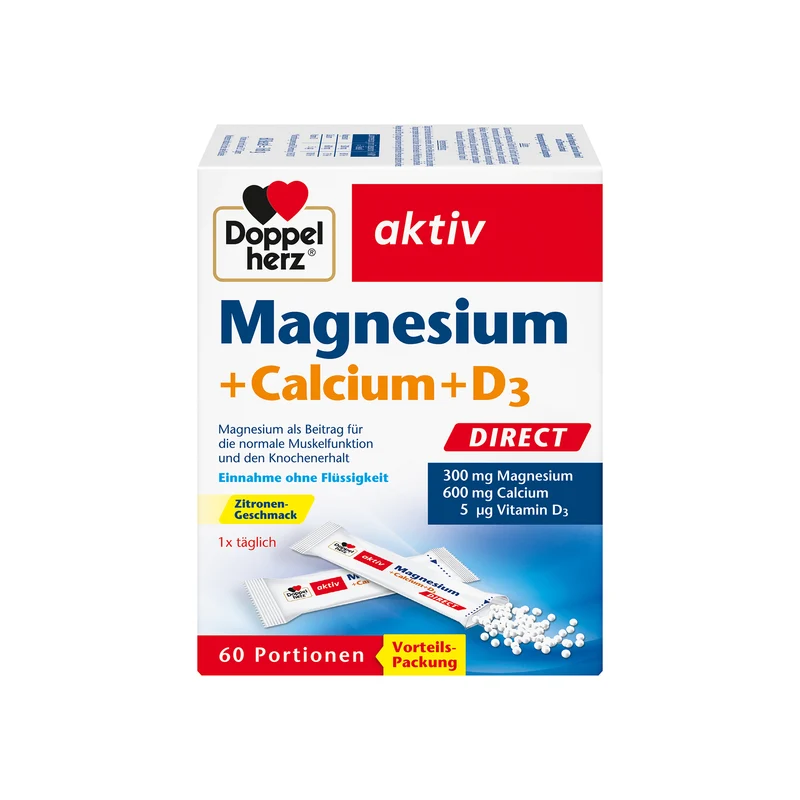 Doppelherz aktiv Magnesium + Calcium + Vitamin D3, 60 Portionen