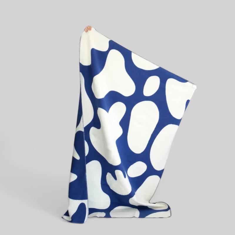 RIEMA Kuscheldecke FRIDA aus 100% Bio-Baumwolle (kbA) Blau