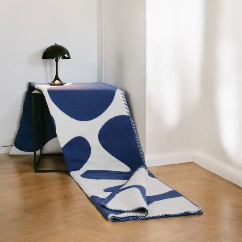 RIEMA Kuscheldecke FRIDA aus 100% Bio-Baumwolle (kbA) Blau