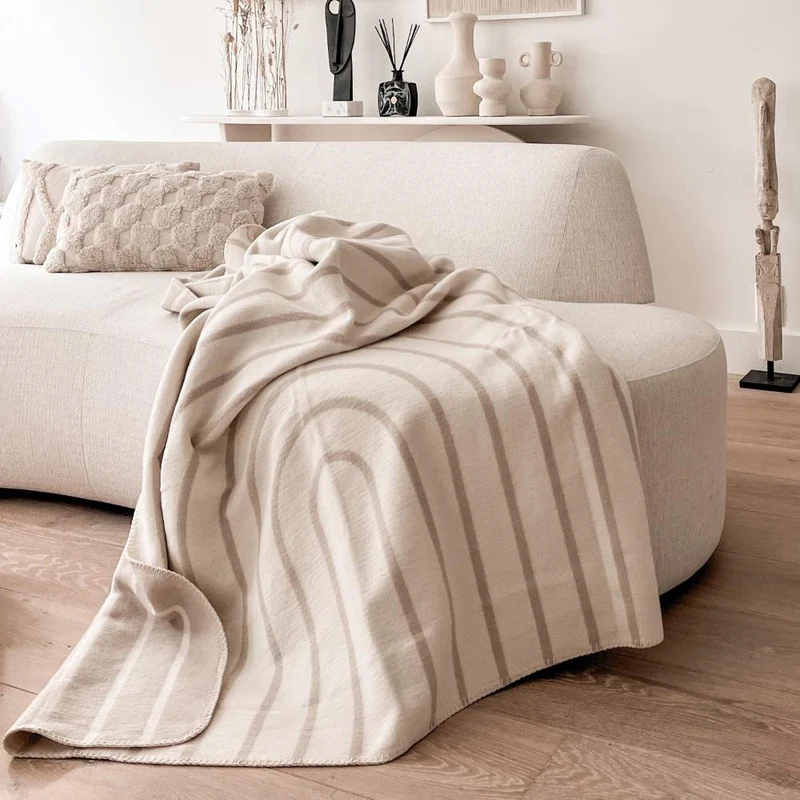 RIEMA Kuscheldecke ANNA aus 100% Bio-Baumwolle (kbA) beige natur