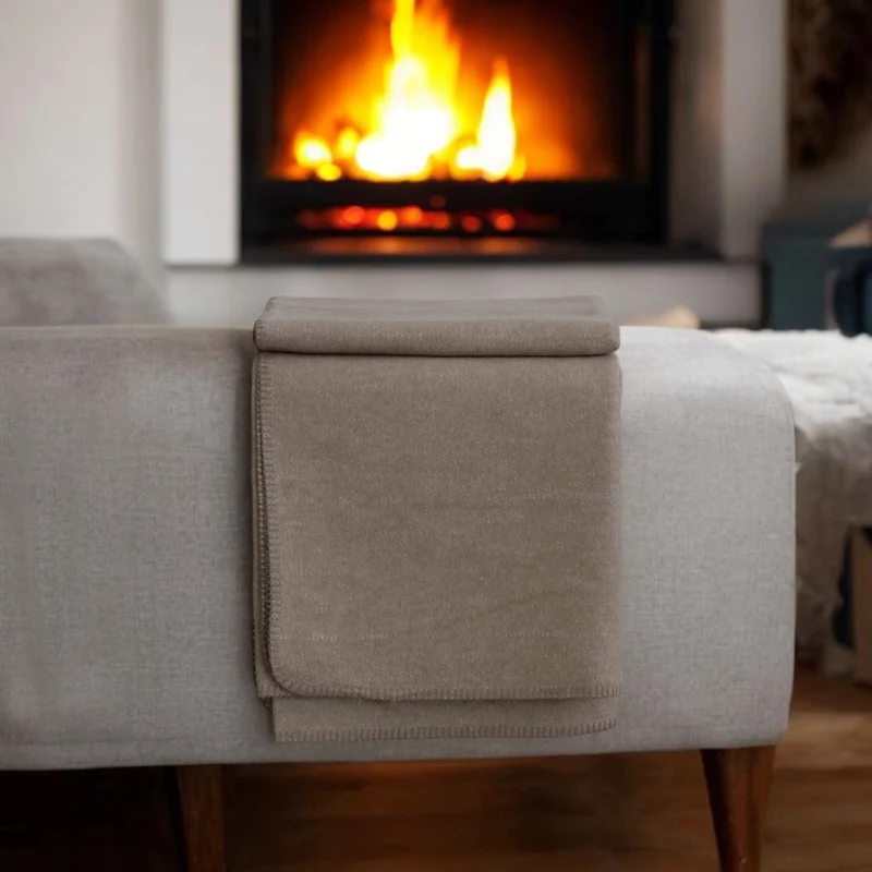 RIEMA Kuscheldecke XL Thor aus recycelter Baumwolle - Übergröße 150x230 - braun