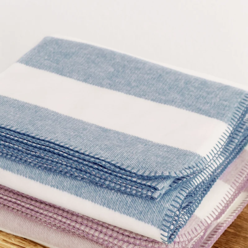 RIEMA Kuscheldecke STINE aus 100% Bio-Baumwolle (kbA) blau weiß