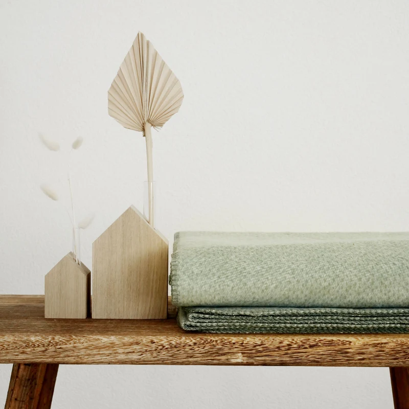 RIEMA Kuscheldecke EMMA aus 100% Bio-Baumwolle (kbA) grün meliert