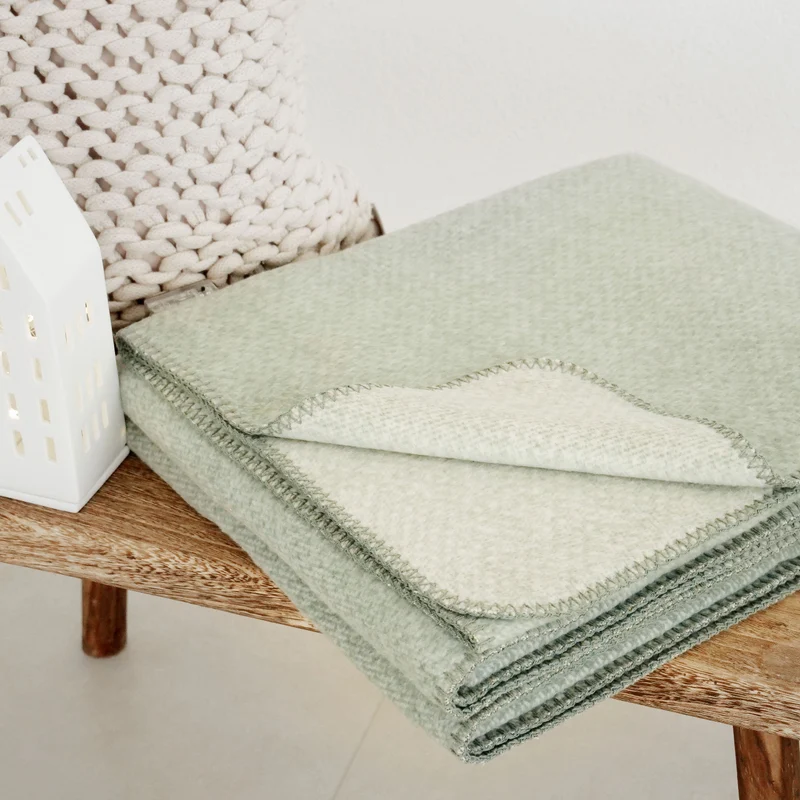 RIEMA Kuscheldecke EMMA aus 100% Bio-Baumwolle (kbA) grün meliert