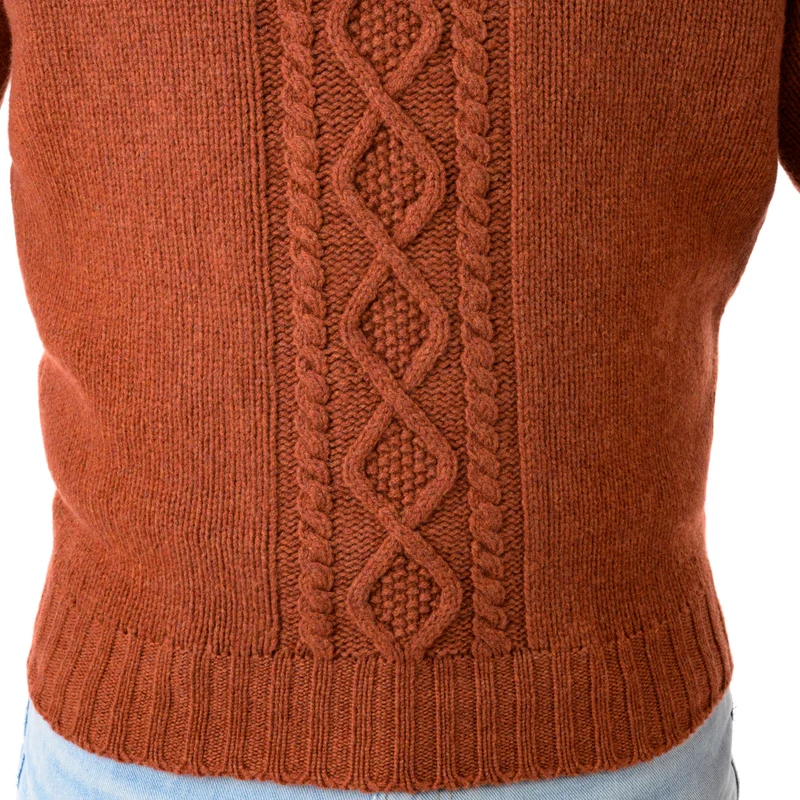Herren-Rollkragenpullover mit Zopfmuster
