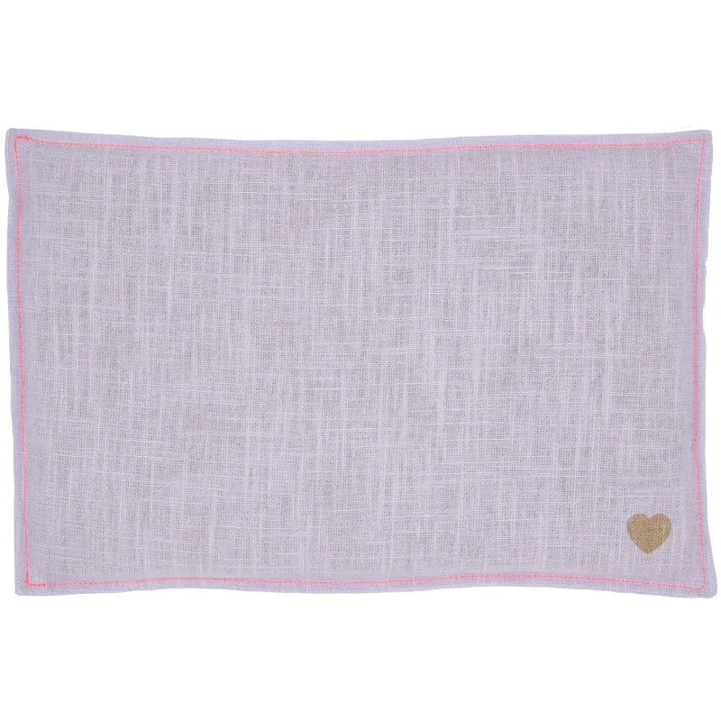 Leinen Rapssamenkissen 20x30cm, Light Lilac / Neonpink