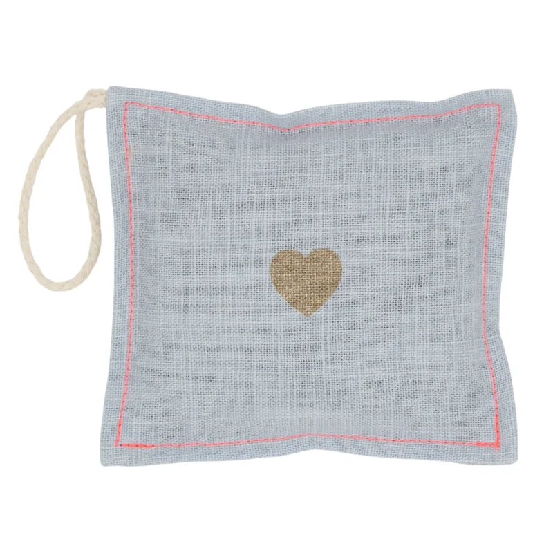 Leinen Duftsachet 10x10cm, Lavendel, Light Blue / Neonpink