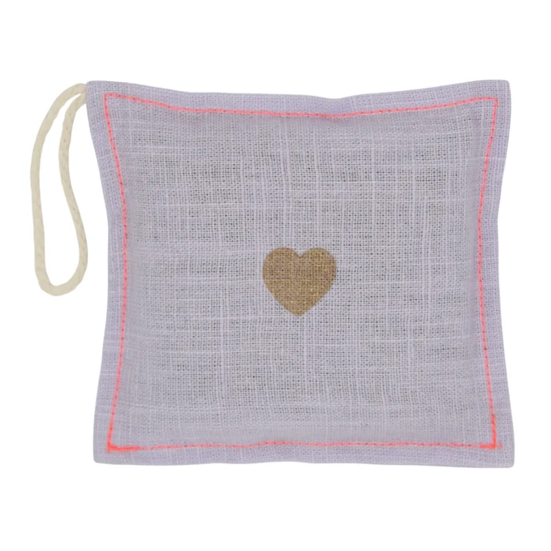 Leinen Duftsachet 10x10cm, Lavendel, Light Lilac / Neonpink