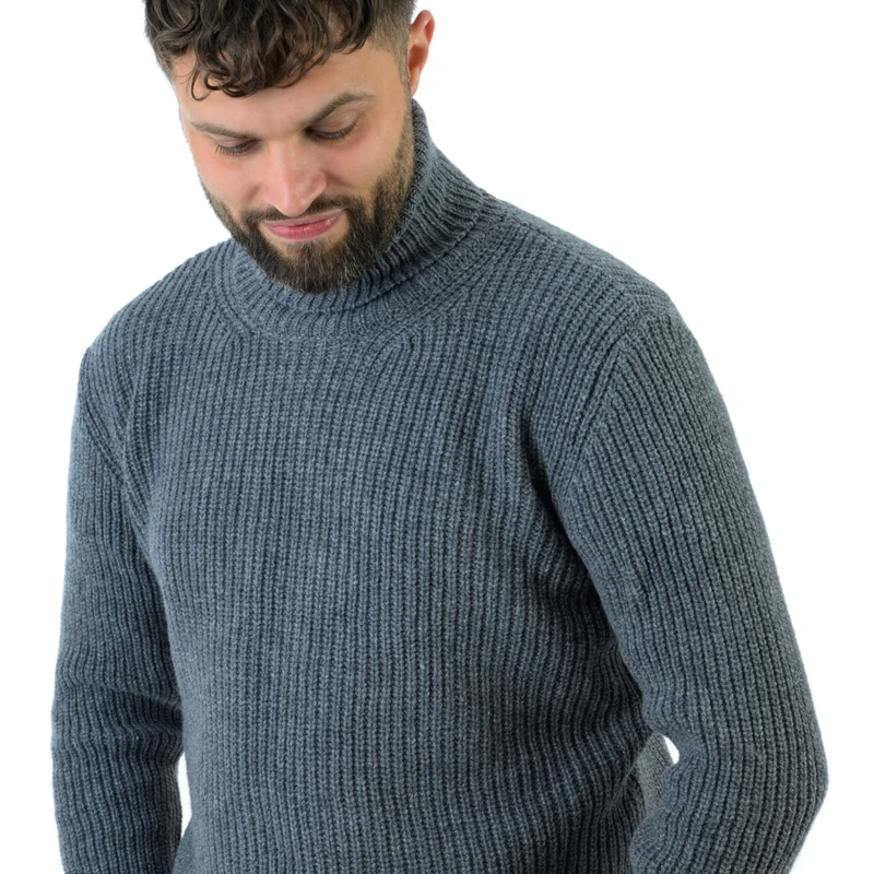 Rollkragenpullover, gerippt