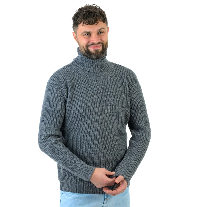 Rollkragenpullover, gerippt