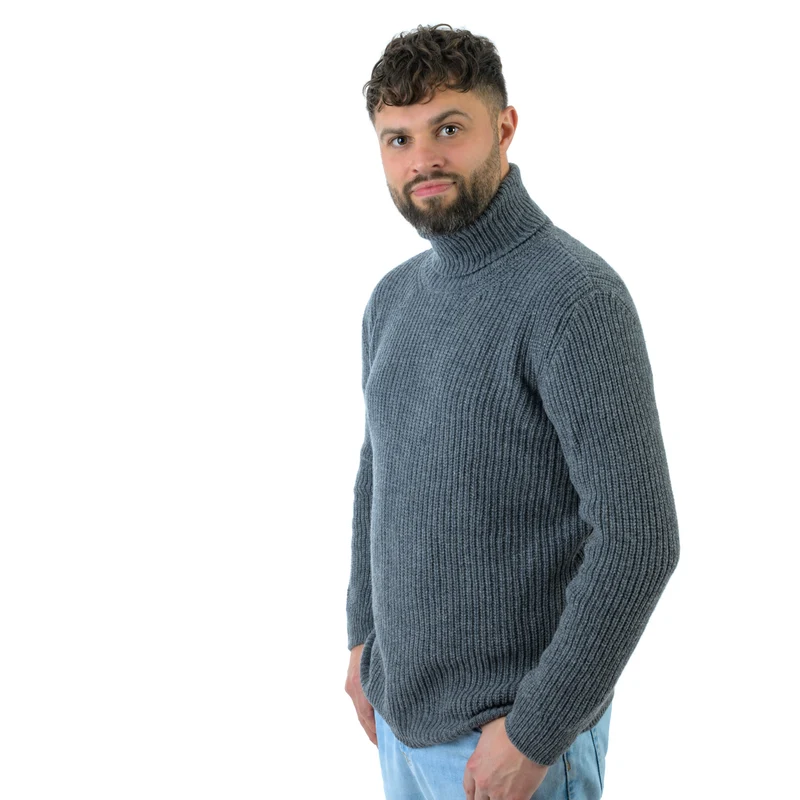 Rollkragenpullover, gerippt