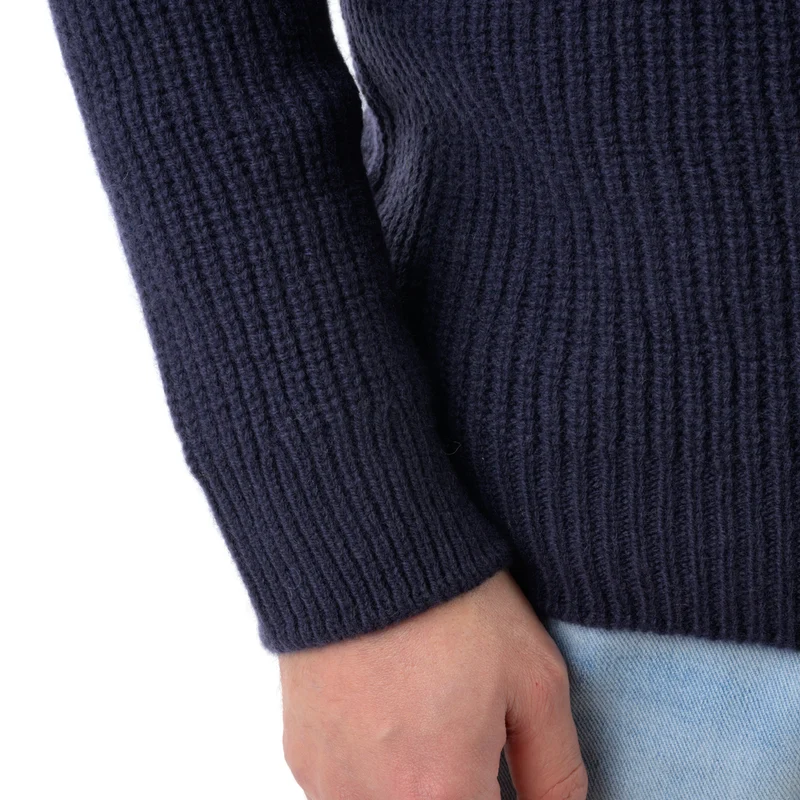Rollkragenpullover, gerippt
