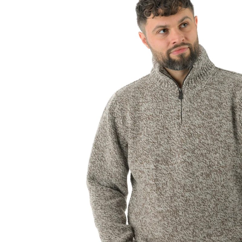 Strickpullover mit hohem Kragen, mulesingfree