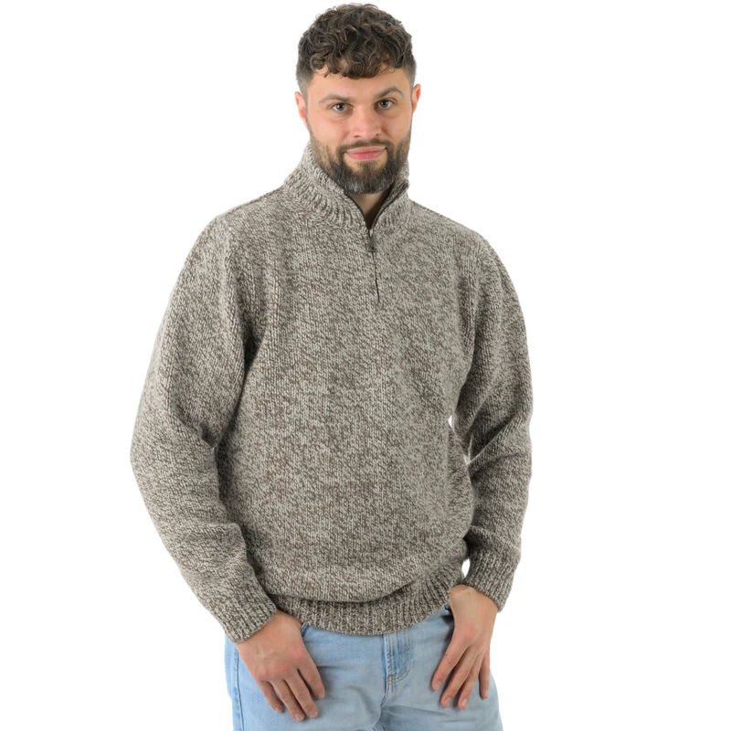 Strickpullover mit hohem Kragen, mulesingfree