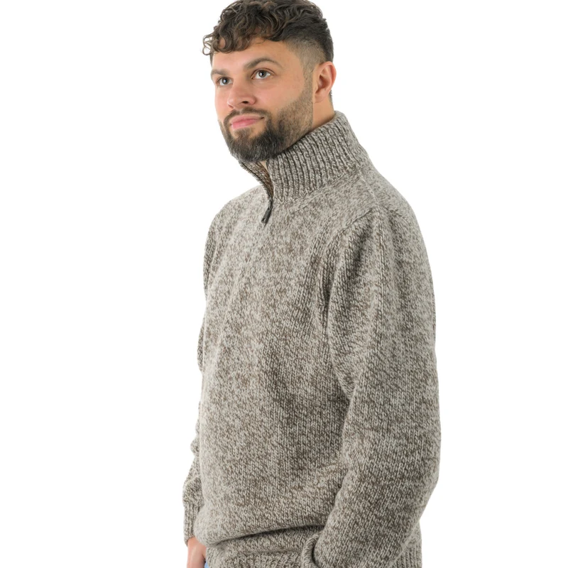 Strickpullover mit hohem Kragen, mulesingfree