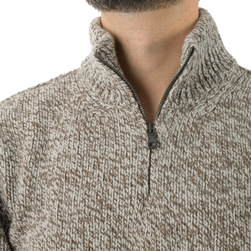 Strickpullover mit hohem Kragen, mulesingfree