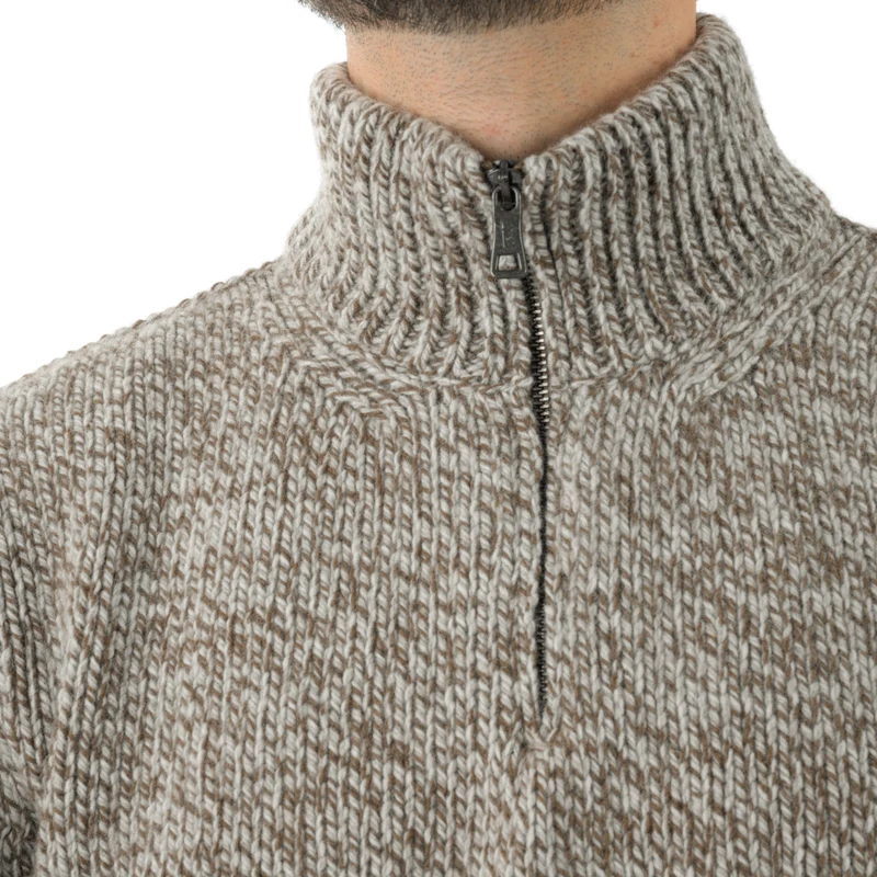 Strickpullover mit hohem Kragen, mulesingfree