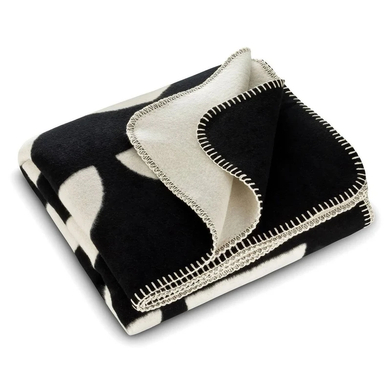 RIEMA Kuscheldecke JORIS aus 100% Bio-Baumwolle (kbA) schwarz natur