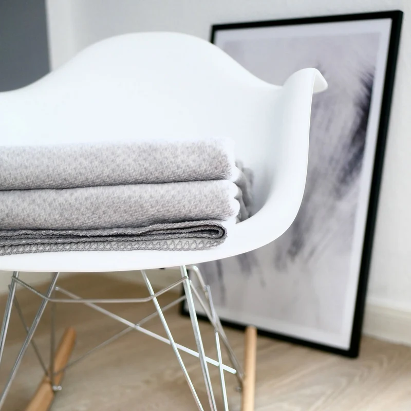 RIEMA Kuscheldecke EMMA aus 100% Bio-Baumwolle (kbA) grau meliert
