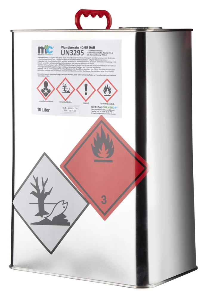 MC24 Wundbenzin 40/65, UN3295, flüssiges Lösungsmittel, versch Größen