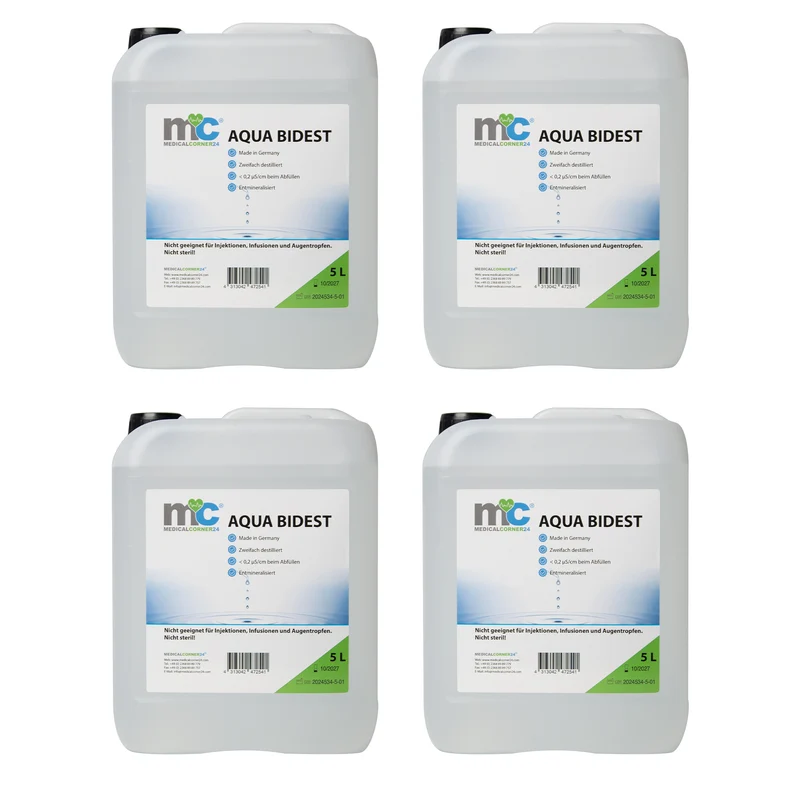 Bidestilliertes Wasser AQUA BIDEST, Laborwasser, Reinst-Wasser