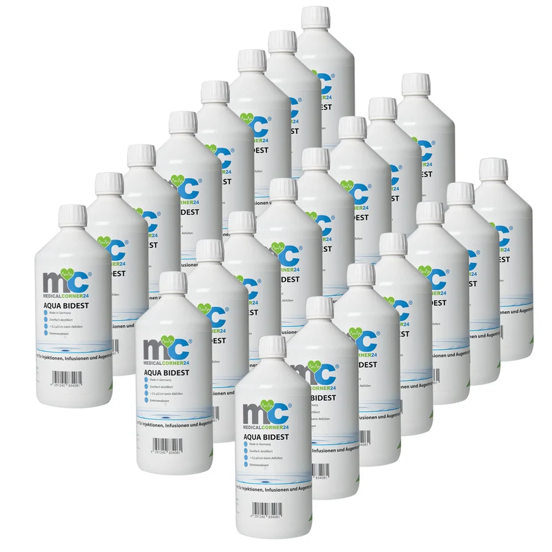 Bidestilliertes Wasser AQUA BIDEST, Laborwasser, Reinst-Wasser