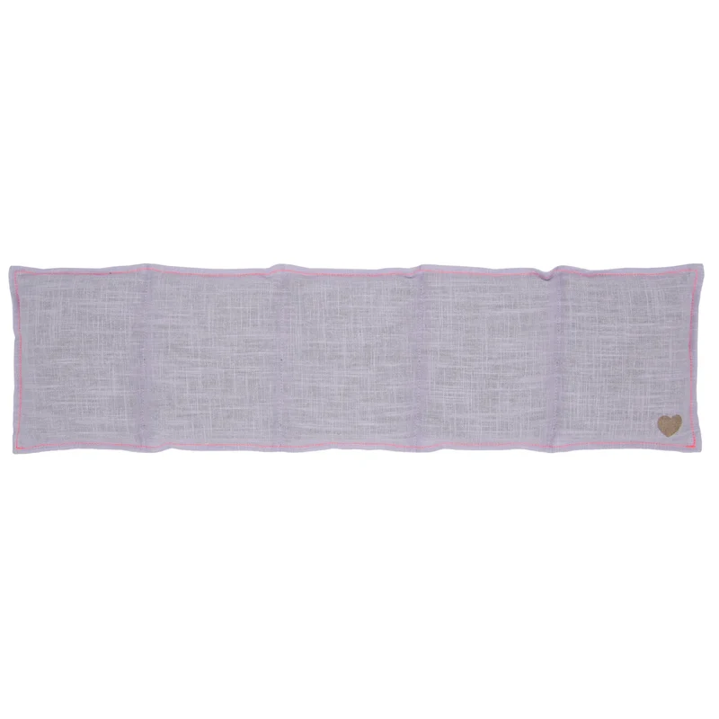 Leinen Getreide 5-Kammer-Kissen 55x15cm, Light Lilac / Neonpink