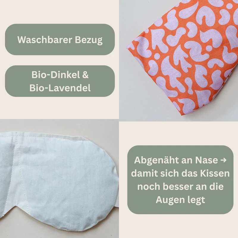 Augenkissen Orange-Pink | Bio-Dinkel & Bio-Lavendel