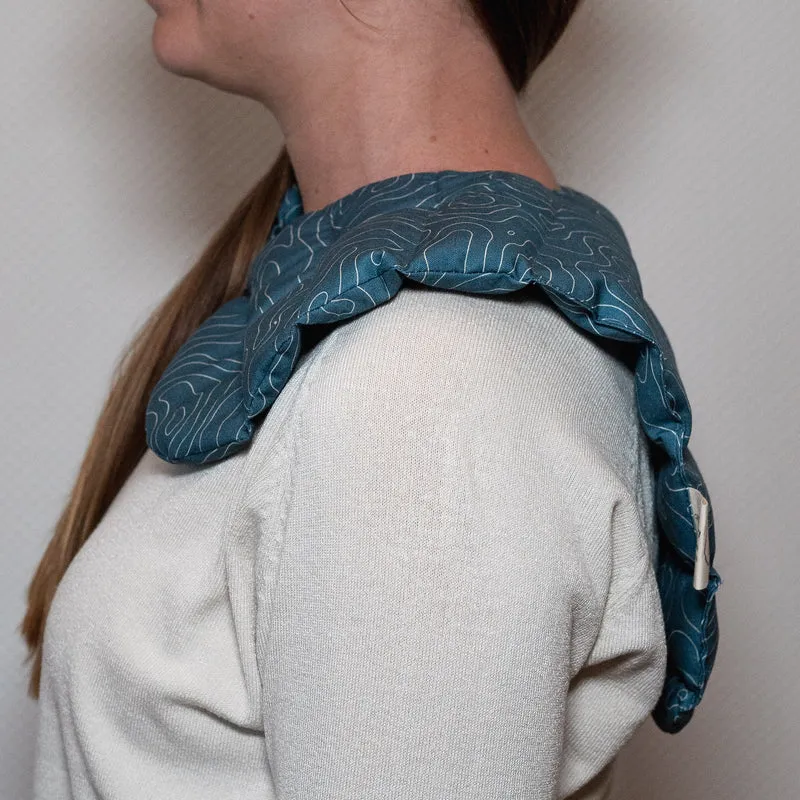 Nackenkissen Linien Blau | Wärmekissen mit Bio-Dinkel