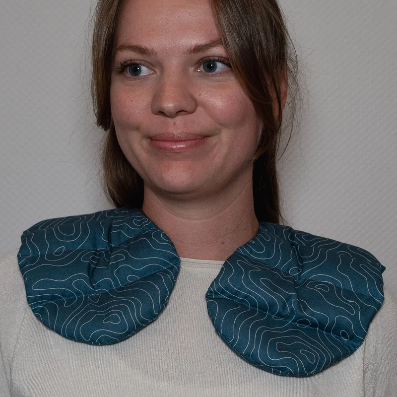 Nackenkissen Linien Blau | Wärmekissen mit Bio-Dinkel