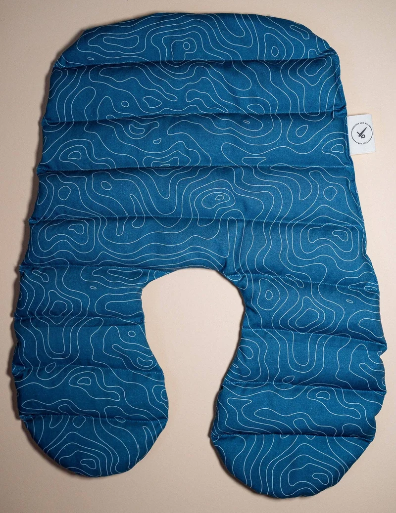 Nackenkissen Linien Blau | Wärmekissen mit Bio-Dinkel