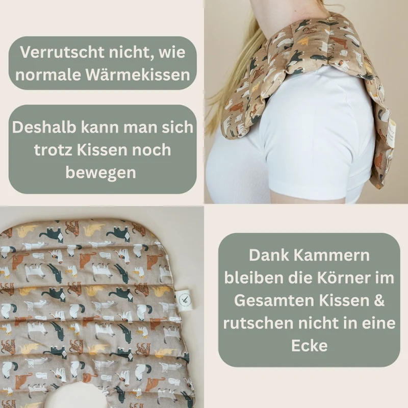 Nackenkissen Katze | Wärmekissen mit Bio-Dinkel