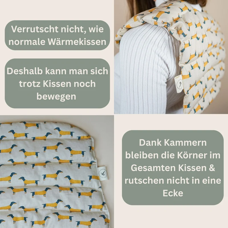 Nackenkissen Dackel | Wärmekissen mit Bio-Dinkel