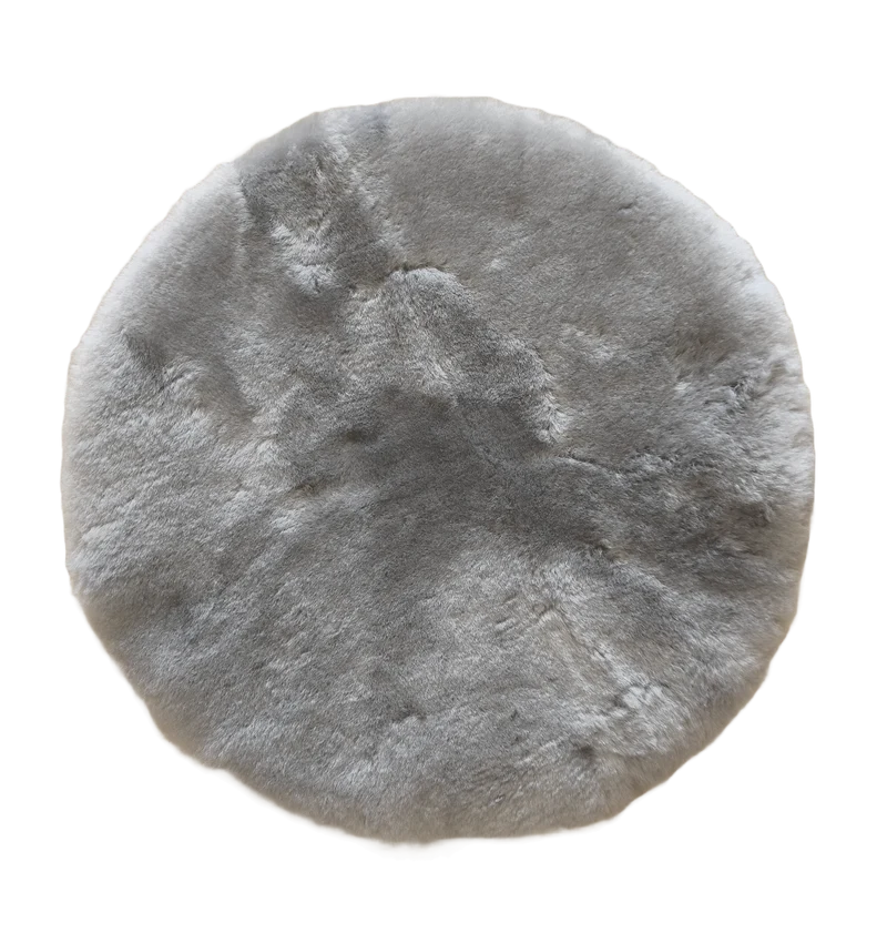 Lammfell-Kissen - Sitzkissen - kurzwollig - rund - 40 cm