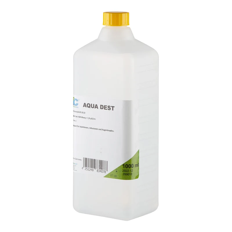 Destilliertes Wasser AQUA DEST, unsteril und mikrofiltriert