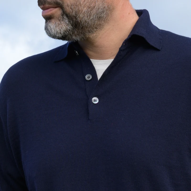 Herrenpullover mit Polokragen "Howard" - Navy