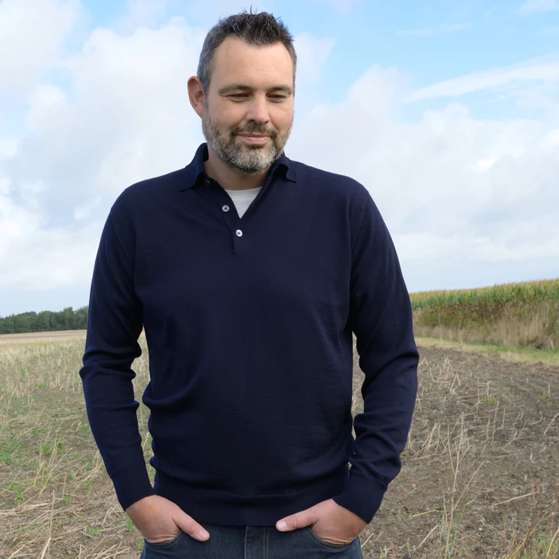 Herrenpullover mit Polokragen "Howard" - Navy
