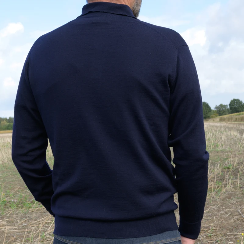Herrenpullover mit Polokragen "Howard" - Navy