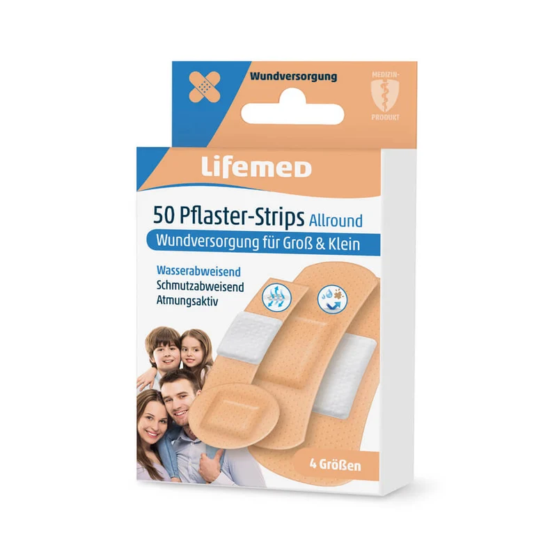 Pflasterstrips Allround, hautfarben, von Lifemed®, 4 Größen