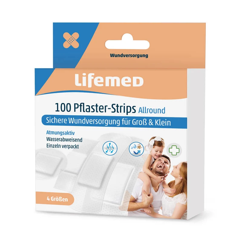 Pflasterstrips Allround, halbtransparent, von Lifemed®, 4 Größen