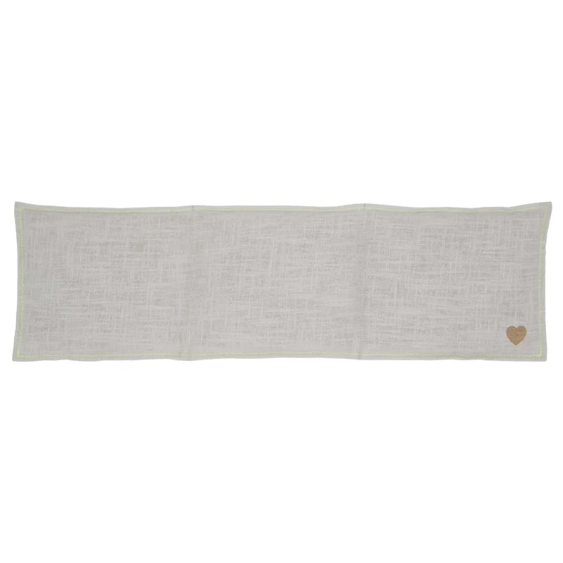 Leinen Getreide 3-Kammer-Kissen 50x15cm, Light Grey / Neongelb