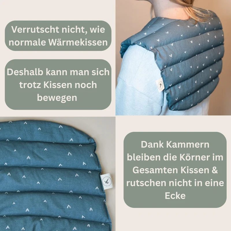Nackenkissen Blau | Wärmekissen mit Bio-Dinkel