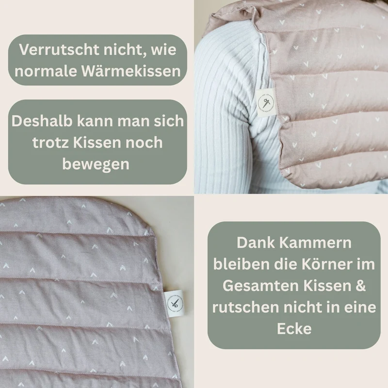 Nackenkissen Rosa | Wärmekissen mit Bio-Dinkel