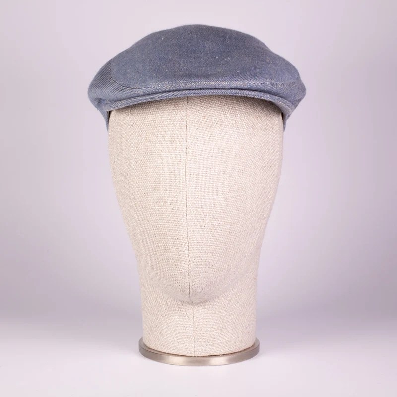 Flatcap aus Bioleinen - hellblau